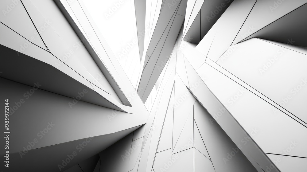 Aufkleber abstract lines converging at sharp angles, creating a futuristic architectural vibe.