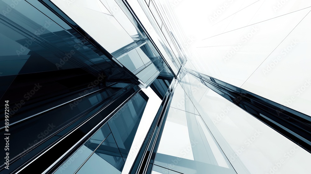 Aufkleber abstract lines converging at sharp angles, creating a futuristic architectural vibe.