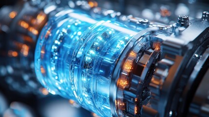 Obraz premium Close-up of a Futuristic Mechanical System