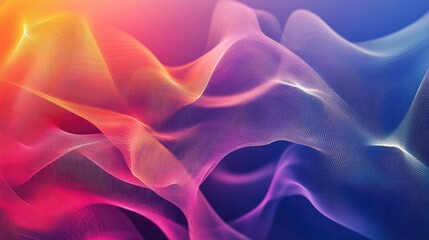 Obraz premium Multicolored abstract lines crossing and curving against a gradient backdrop, creating depth.