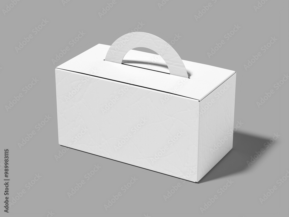 Sticker White Paper Box Packaging Mockup 3D Render