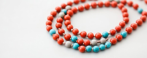 Turquoise and coral bead necklace, layered design, handcrafted for a southwestern flair