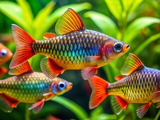 Fototapeta premium Stunning Mascara Barbs Fish for Sale in Aquatic Environment Perfect for Freshwater Aquariums