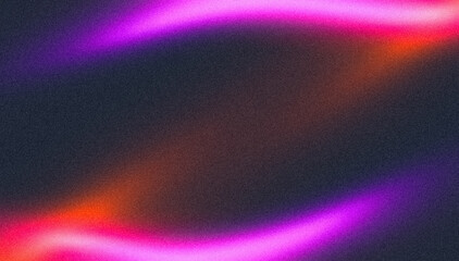 Abstract grainy gradient background magenta purple orange black glowing color wave dark backdrop noise texture banner poster header design