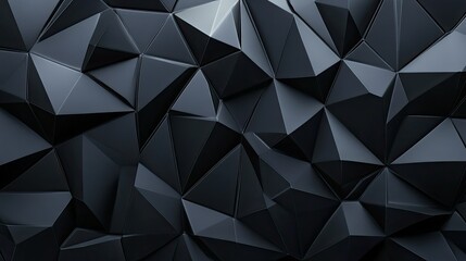 Naklejka premium 3D black diamond pattern forming an abstract wallpaper on a sleek dark background, creating a modern aesthetic.