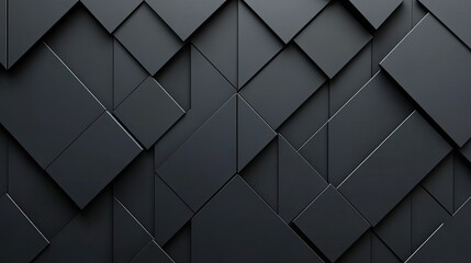 Obraz premium 3D black diamond pattern with a smooth dark background, creating a sophisticated and abstract wallpaper.