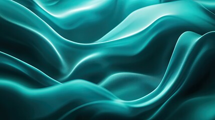 Obraz premium 3D teal wave design flowing gracefully across the background, creating a vibrant and fluid visual.