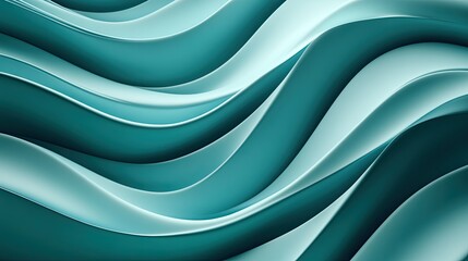 A 3D teal wave pattern in motion, forming a dynamic abstract background with smooth gradients.