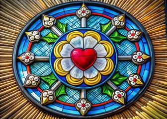Symbol of Faith and Reformation: The Iconic Luther Rose with Vibrant Colors and Detailed Design