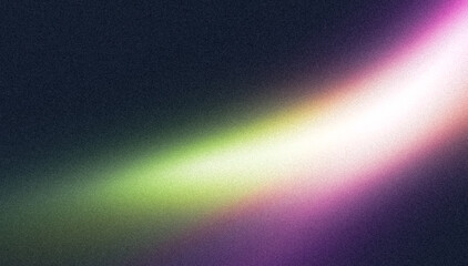 Abstract grainy gradient background green magenta purple black glowing color wave dark backdrop noise texture banner poster header design
