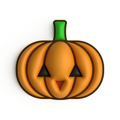 cute pumpkin halloween 3d illustration