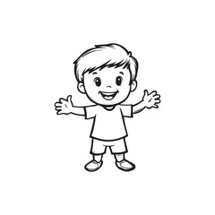 Expresive Boy Cartoon Vector Illustration