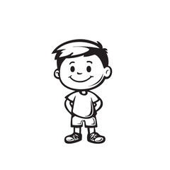 Expresive Boy Cartoon Vector Illustration