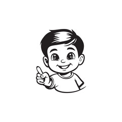 Expresive Boy Cartoon Vector Illustration