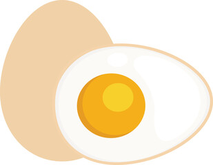 illustration of colorful Boiled egg halves
