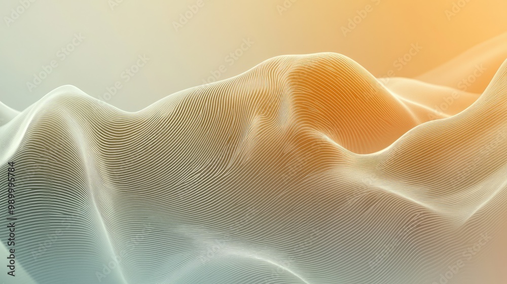 Poster thin abstract lines forming a subtle, minimalist pattern on a gradient background.
