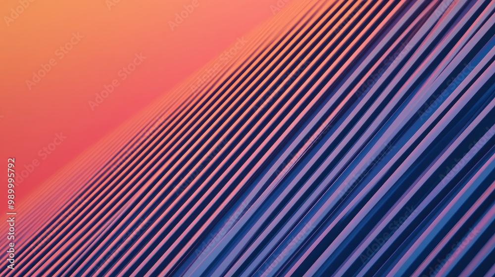 Poster thin abstract lines forming a subtle, minimalist pattern on a gradient background.