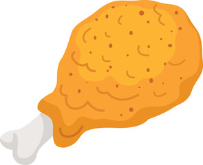 illustration of chicken fried drumstick on a white background