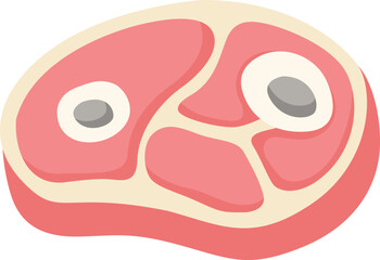 illustration steak meat on a white background