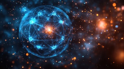 Abstract Sphere with Connected Lines