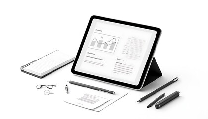 Clean Business Mockup of Tablet Screen Displaying Advertising Campaign