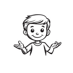 Expresive Boy Cartoon Vector Illustration