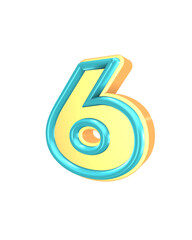 3D Number symbol Green and yellow