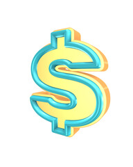 3D Number symbol Green and yellow