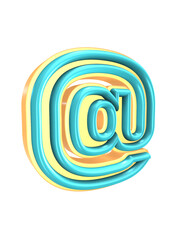 Obraz premium 3D Number symbol green and yellow