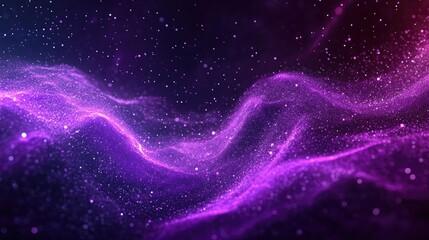 Obraz premium A futuristic purple space with particles forming a dynamic neon background, creating a sci-fi visual.