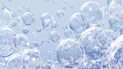 Bubbles in water transparent background .