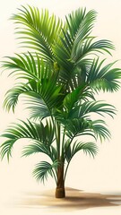 Fototapeta premium Green Palm Tree Isolated on Studio Background