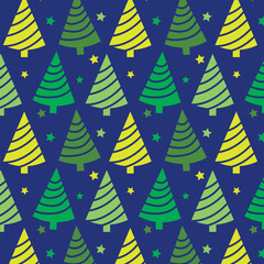 Obraz premium Christmas Trees Seamless Pattern