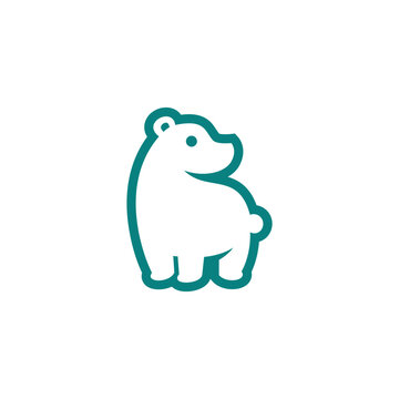 pollar bear logo icon design 