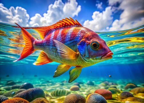Vibrant Bocachico Fish Swimming in Clear Water, Showcasing Beautiful Patterns and Natural Habitat