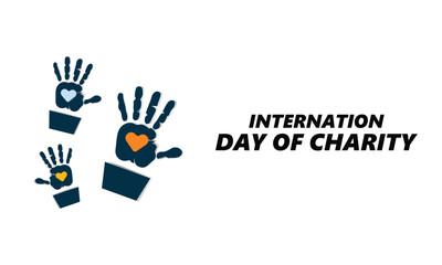 International Day of Charity .hands .heart .Adobe Illustrator Artwork.post.in white background .banner 