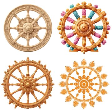 Minimalist Chariot Wheel Aesthetic Reflecting Indian Festival Spirit for Vibrant Seasonal Celebrations