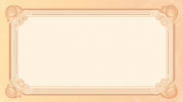 A blank certificate background with a warm peach gradient, accented by subtle borders, providing a clean design for various certificates, from achievements to participation awards.