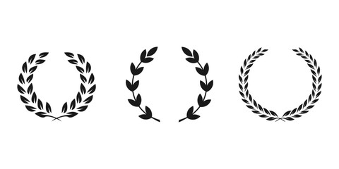 laurel logo design, editable floral decoration icon, symbol, icon, illustration