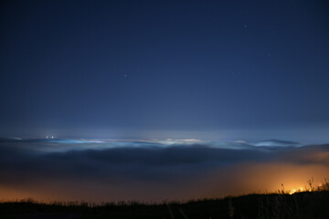 time lapse of clouds at night