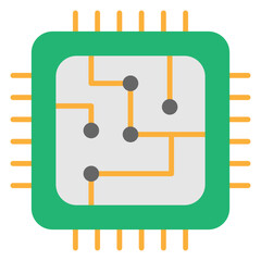 Illustration of Cpu Flat Icon