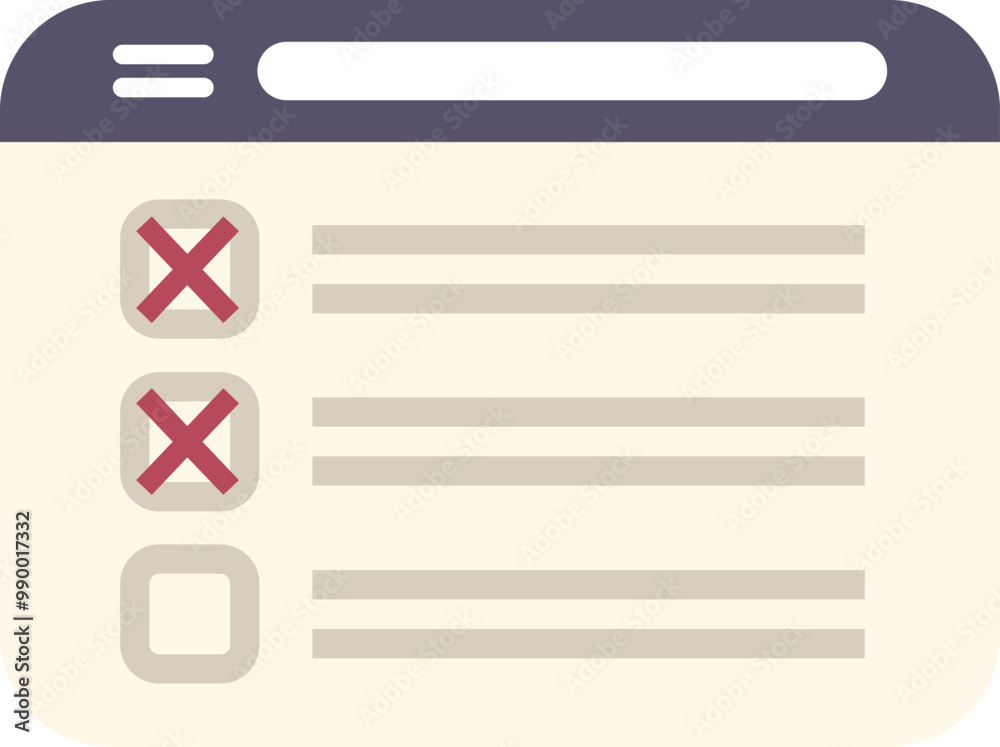 Poster simple browser window is showing an online survey form with checkboxes, some of which are marked wit