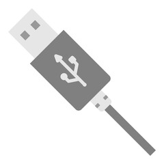 Illustration of USB Cable Flat Icon