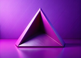 Vibrant Purple Triangle Against a Minimalist Background for Creative Design and Artistic Projects