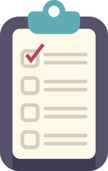 Clipboard showing check marks representing completing tasks, to do list, survey, exam, questionnaire form