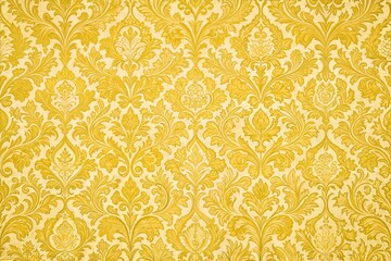 Vintage floral wallpaper in gold and yellow tones