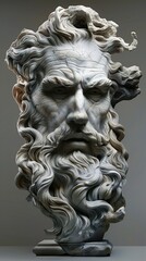 Obraz premium Detailed Marble Sculpture of a Man's Head