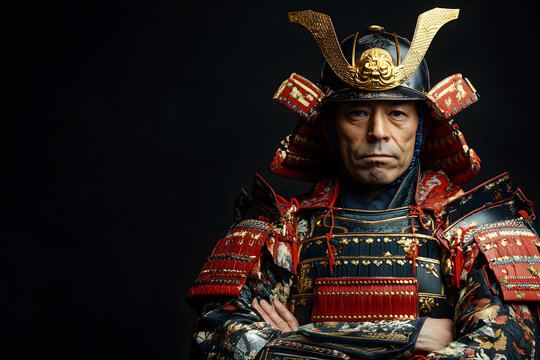 伝統的な武士SHOUGUNの鎧を纏ったサムライの肖像