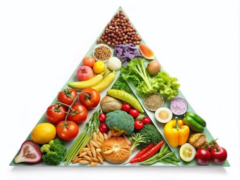 Visual Representation of a Healthy Eating Triangle for Balanced Nutrition and Dietary Guidelines