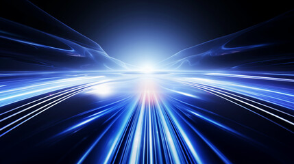 Fototapeta premium Abstract background with light rays flying at high speed